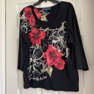 Karen Scott Woman Floral Top